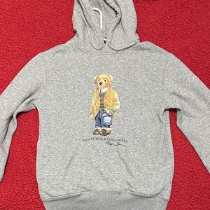 Ralph Lauren Gray Hoodie with Polo Bear